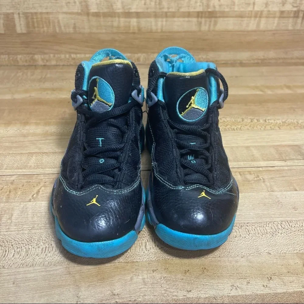 Nike Air Jordan 6 Rings Youth Size 11C Black/Gamma Blue Sneakers (323432-089)
